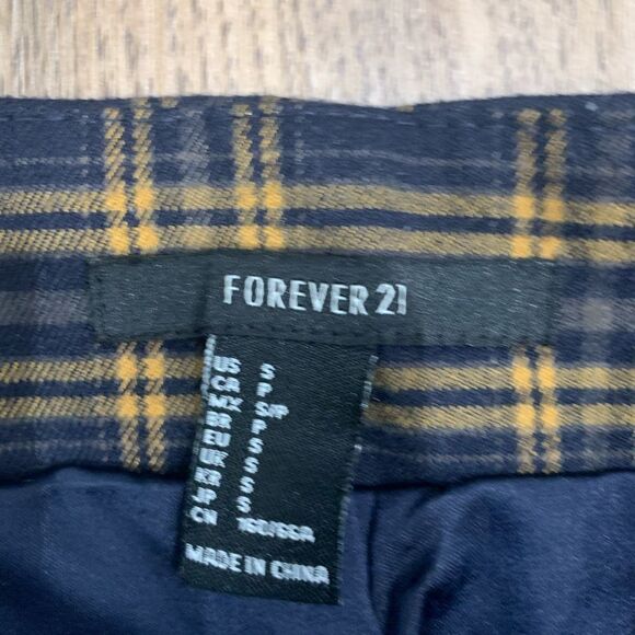 Forever 21 Orange Plaid Pull Ring Zip Up Mini Skirt, Size S - Picture 3 of 3